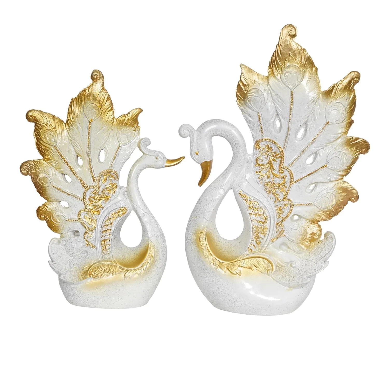 Golden Swan Pair Showpiece view 3