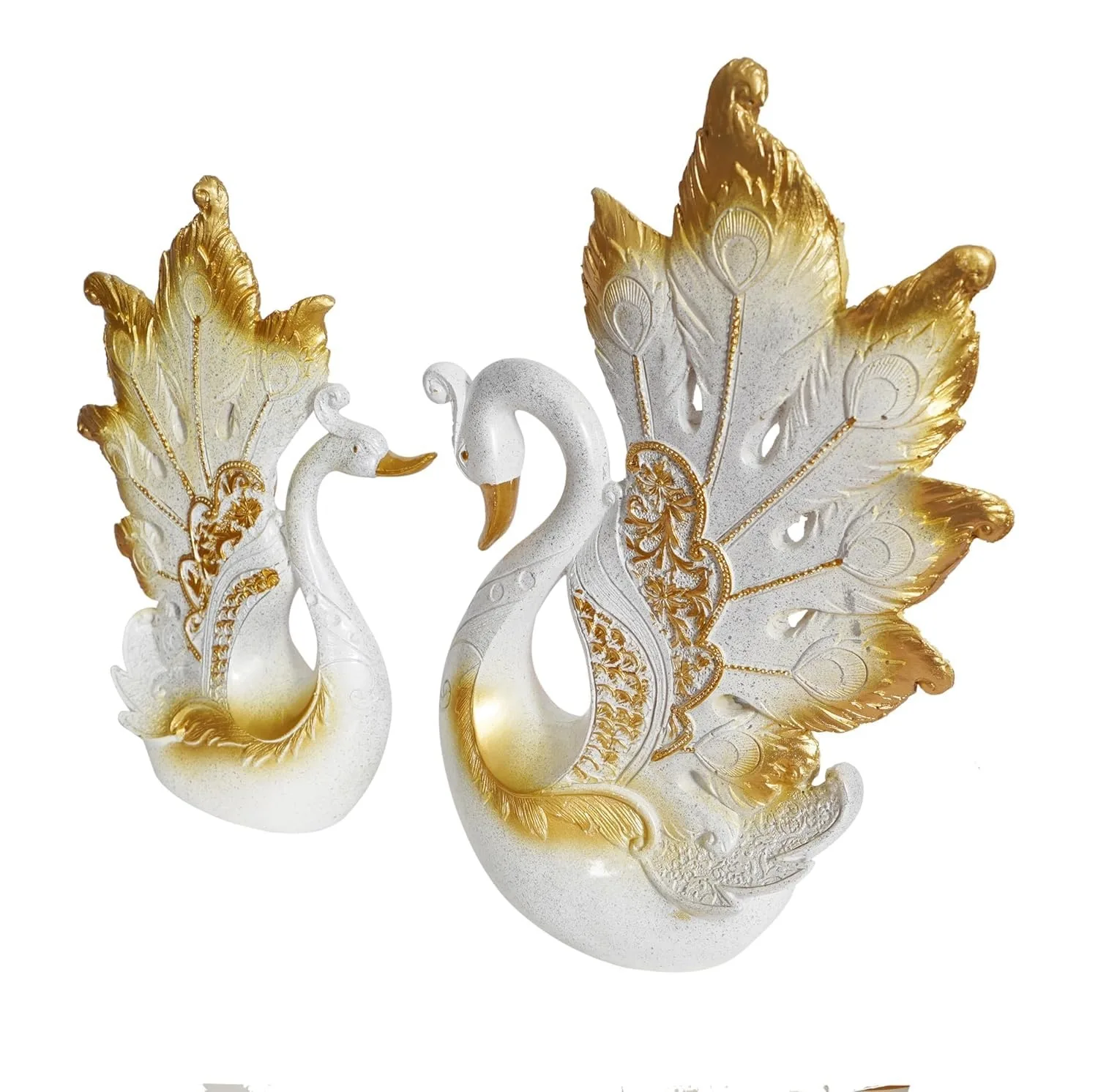 Golden Swan Pair Showpiece view 4