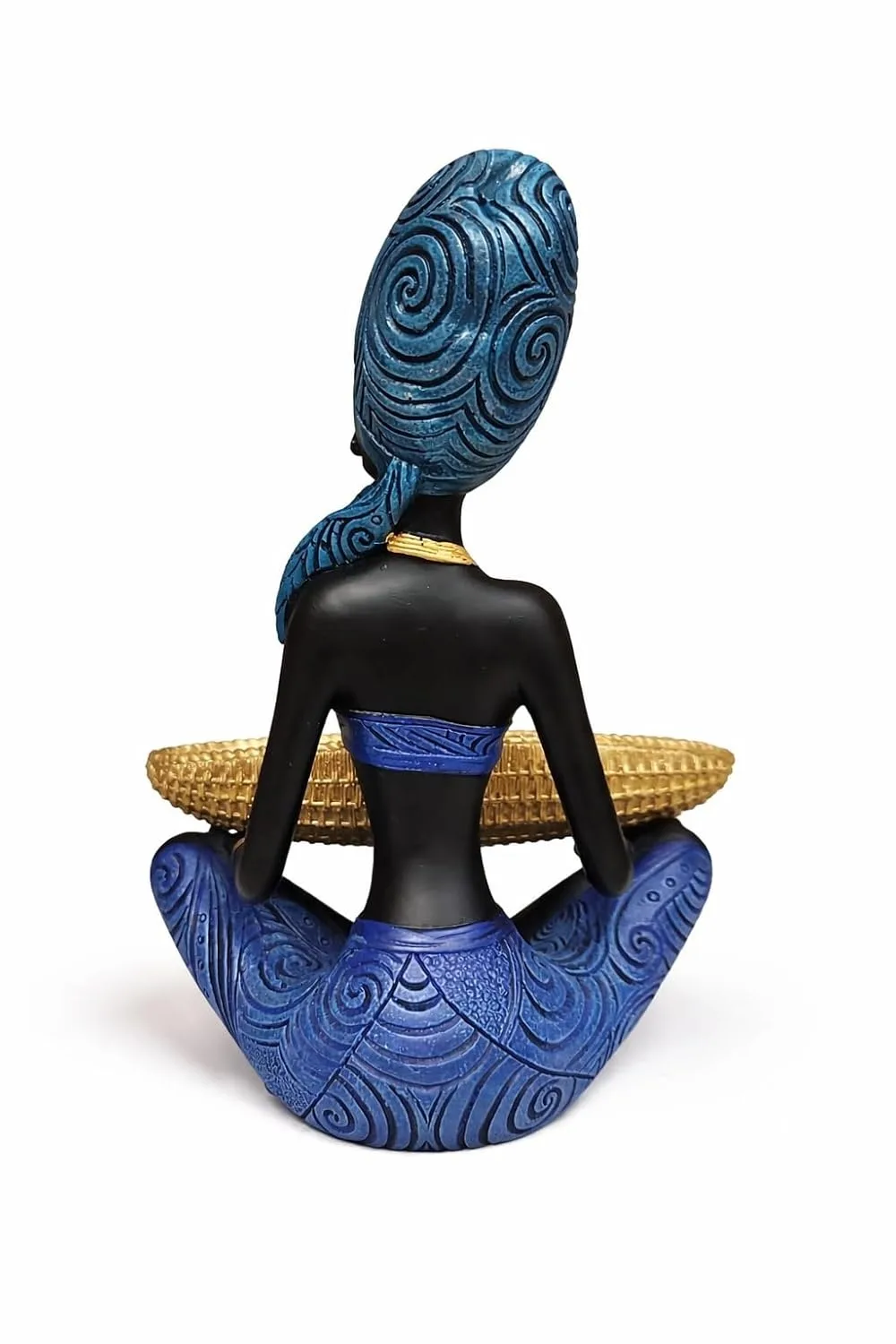African Lady Decorative Bowl Statue view 4