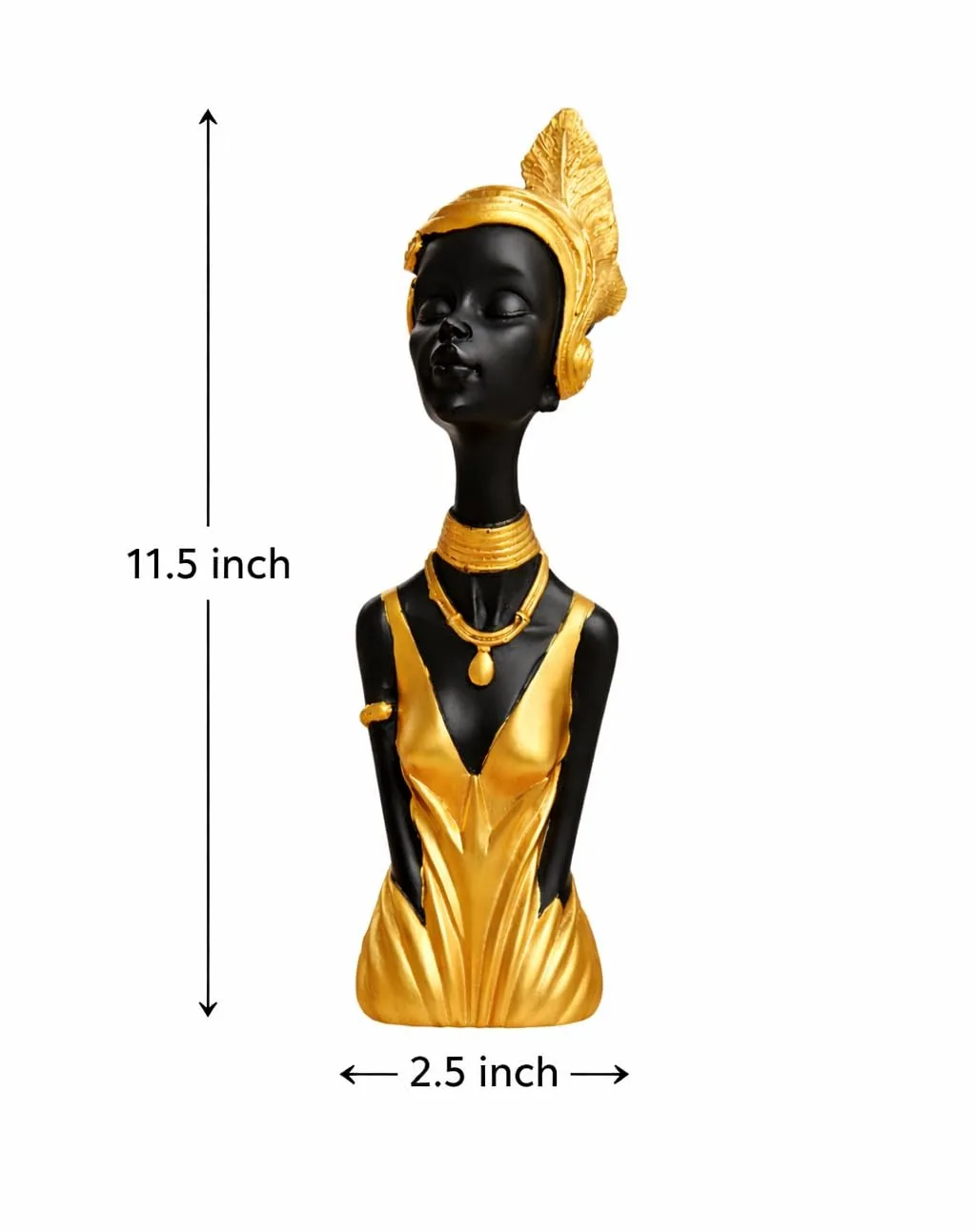 Black & Golden African Lady Showpiece Statue view 2