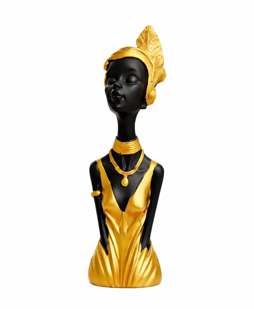 Black & Golden African Lady Showpiece Statue view 3