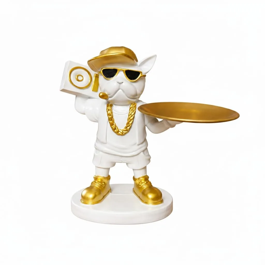 DJ French Bulldog Statue view 3
