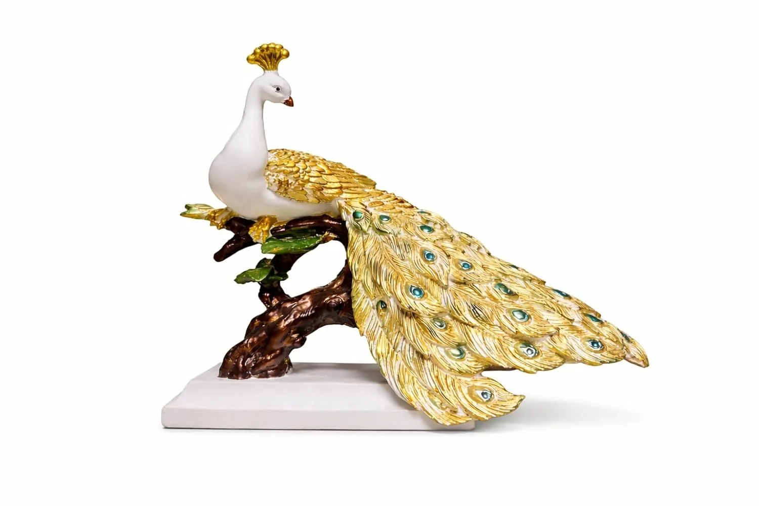 Luxury Golden Peacock on Tree Branch view 3