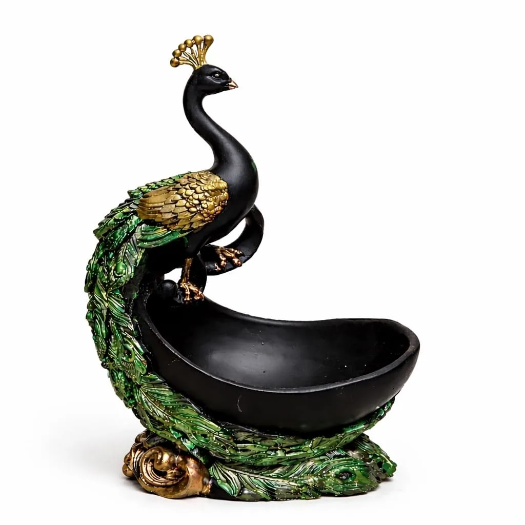 Luxury Peacock Decorative Bowl Showpiece for Home Décor (Multicolor) view 3