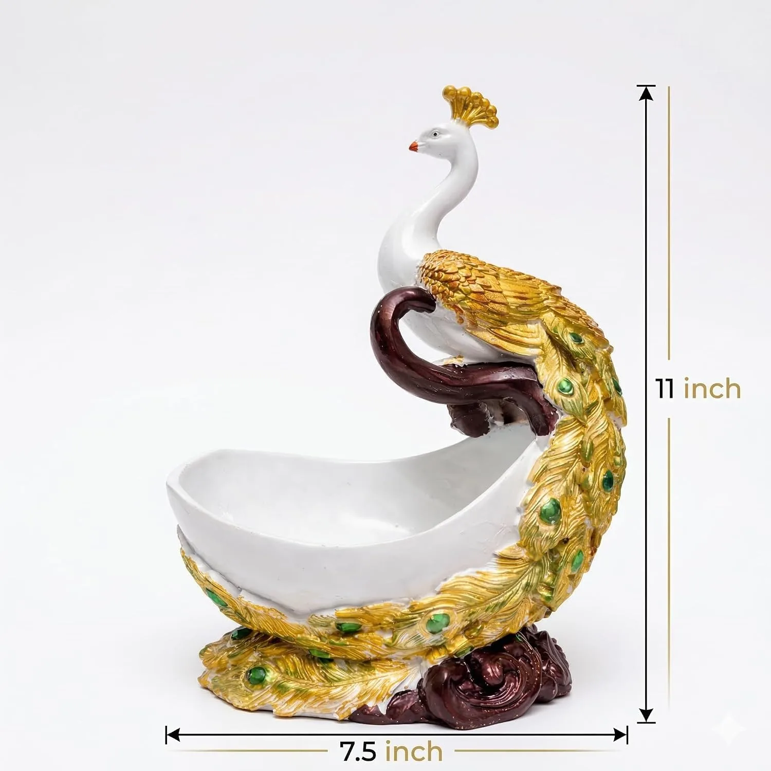Luxury Peacock Decorative Bowl Showpiece for Home Decor view 2