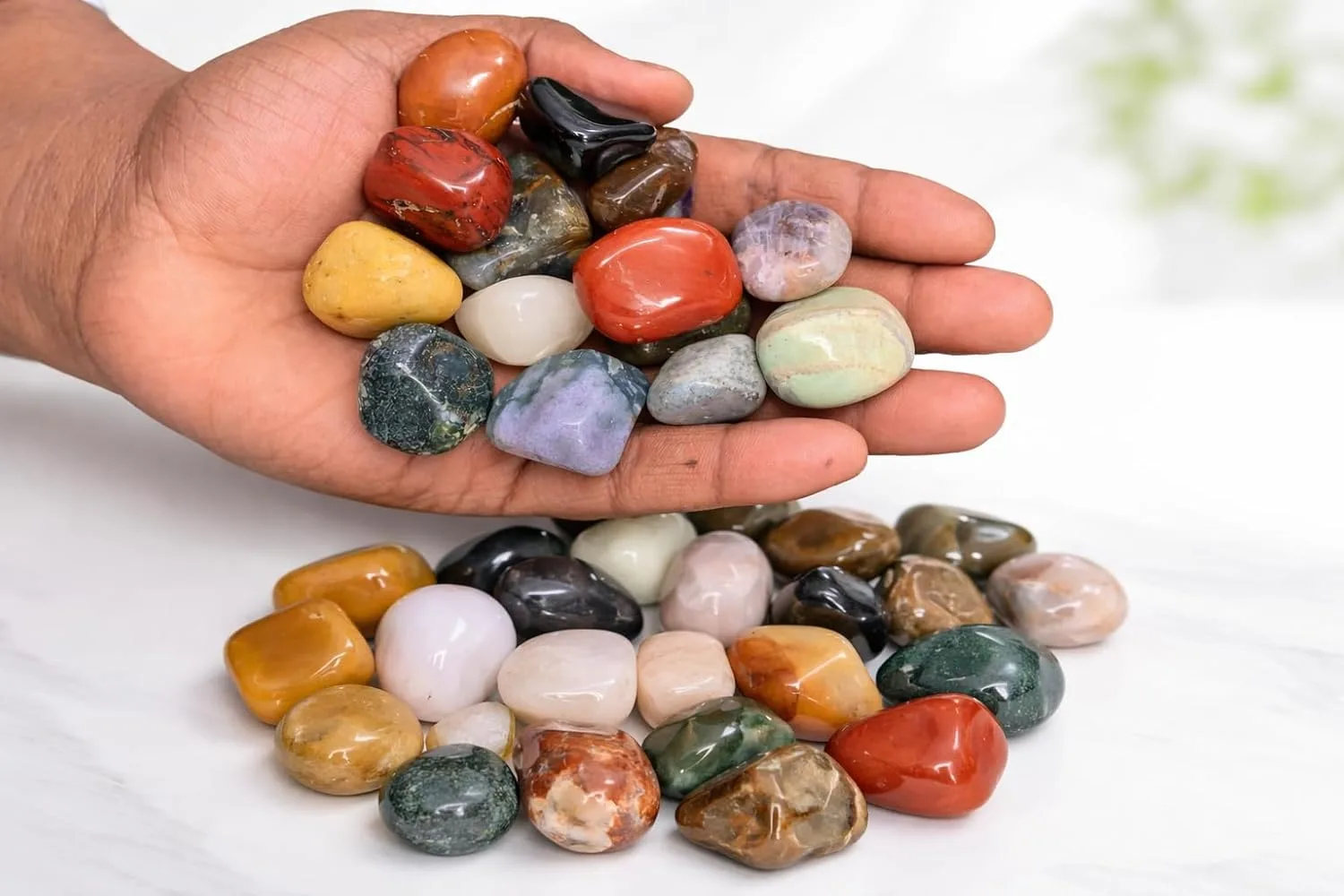 Ahina 12 Pcs Crystals and Healing Stones Set, Natural Polished Gemstones Collection, Tumbled Healing Crystals for Reiki, Yoga, Chakra Meditation and Positive Energy (1.2-2 Inch) view 2
