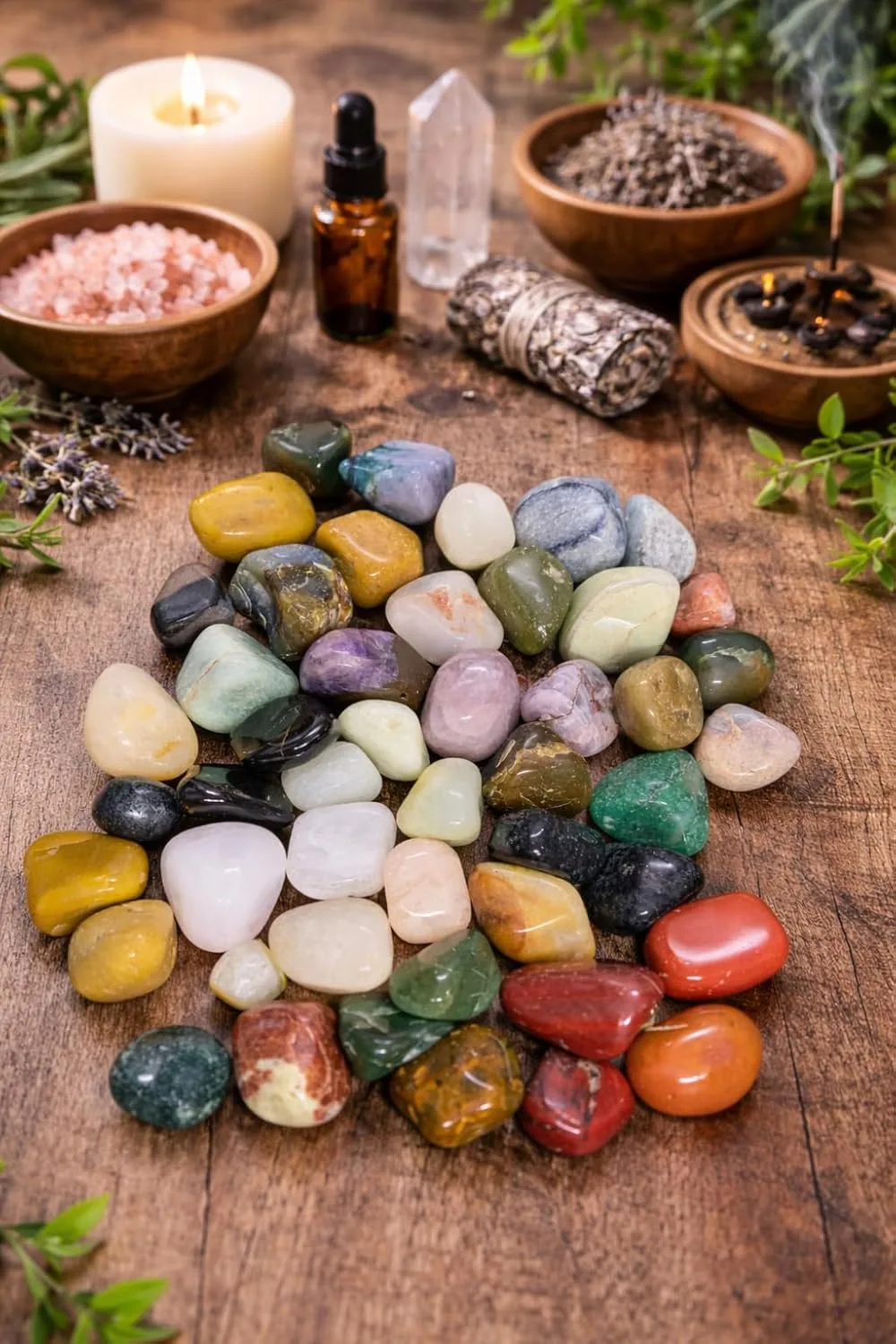 Ahina 12 Pcs Crystals and Healing Stones Set, Natural Polished Gemstones Collection, Tumbled Healing Crystals for Reiki, Yoga, Chakra Meditation and Positive Energy (1.2-2 Inch) view 3