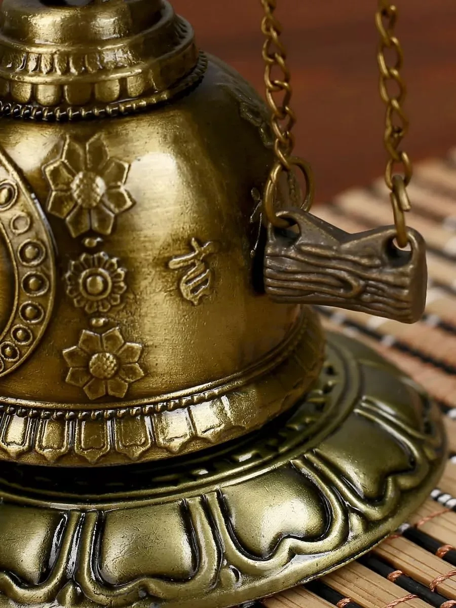 Ahina Asian Oriental Brass Gong with Dragon Stand Mini Gong Meditation Bell for Japanese Desk Accessories Tibetan Bells and Dragon Symbol Zen Art Accen view 5
