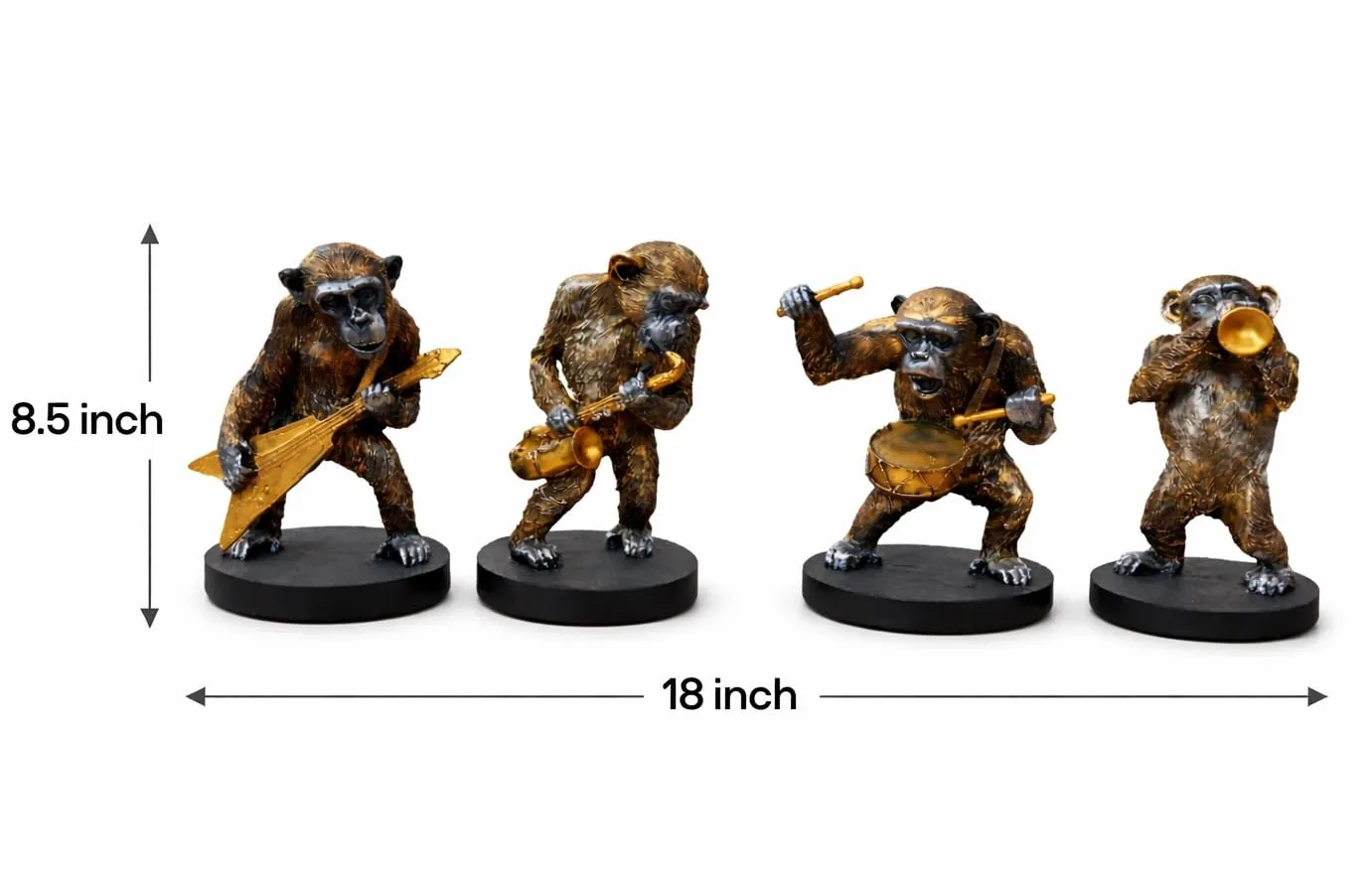 Musical Monkey Showpiece Set of 4 view 2