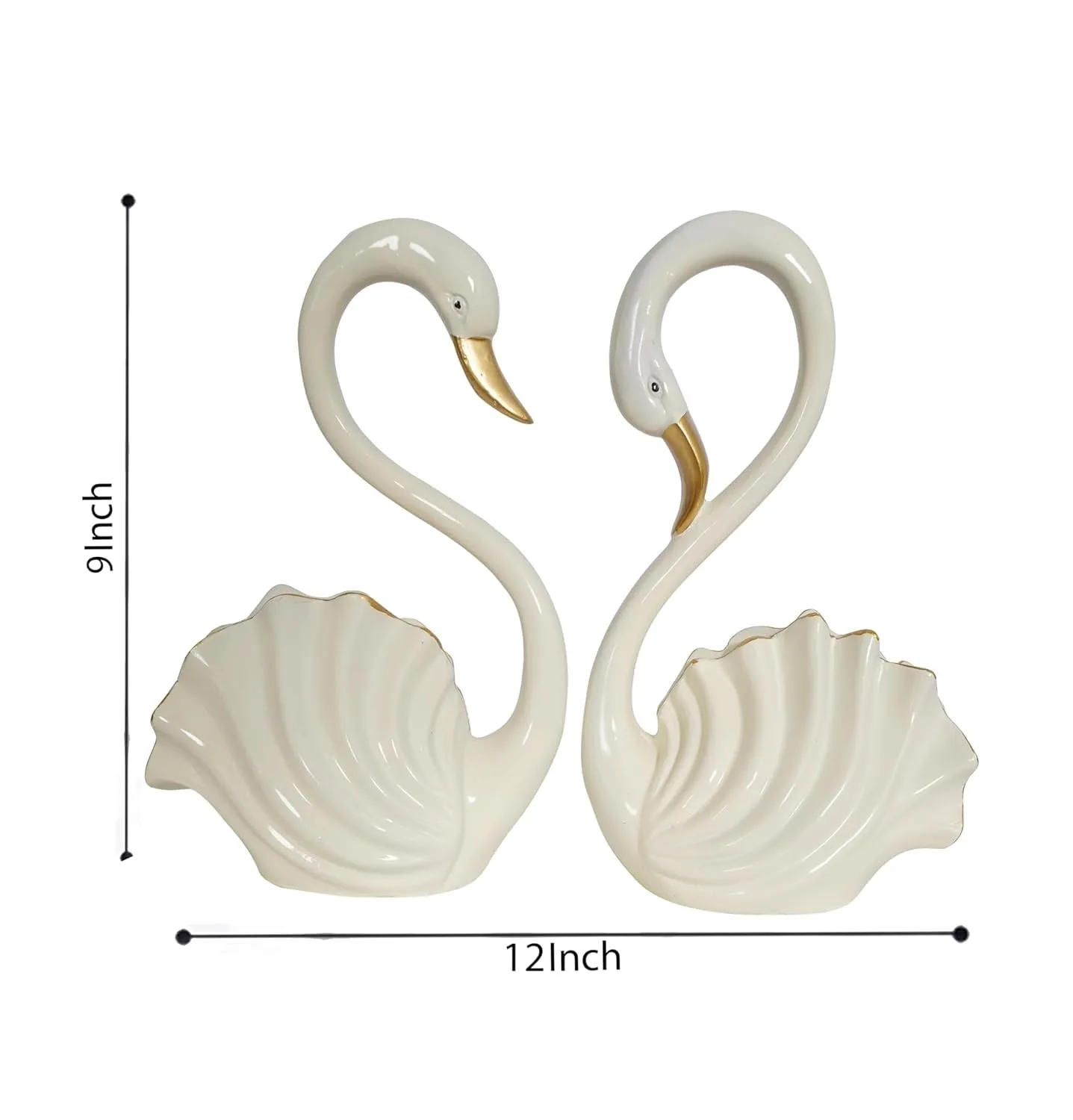 Elegant Swan Showpiece Set of 2 Luxury Decorative Centerpiece view 2