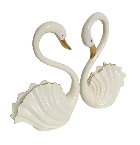 Elegant Swan Showpiece Set of 2 Luxury Decorative Centerpiece view 4
