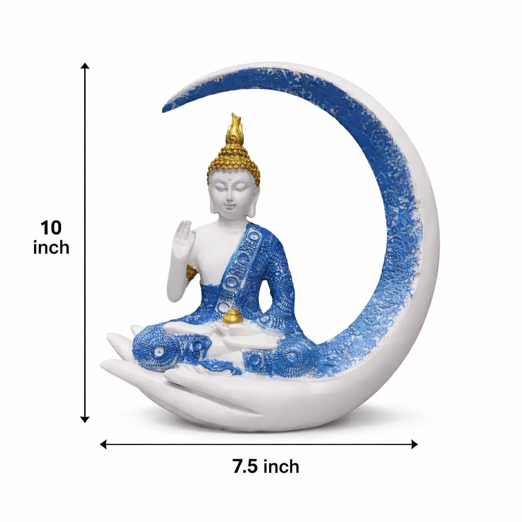 Buddha Statue on Crescent Moon Decorative Showpiece view 2