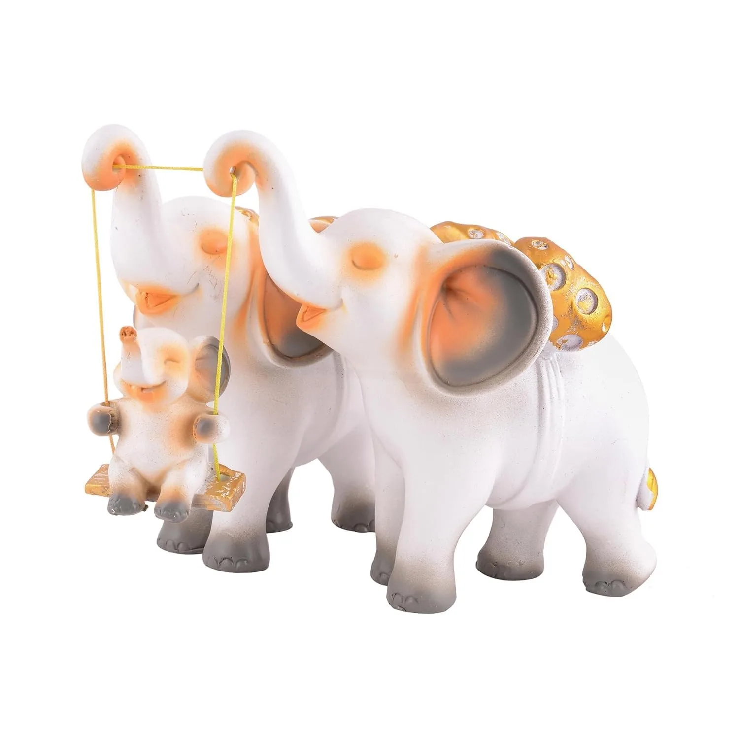 Cute Elephant Family Showpiece with Swing Baby view 4