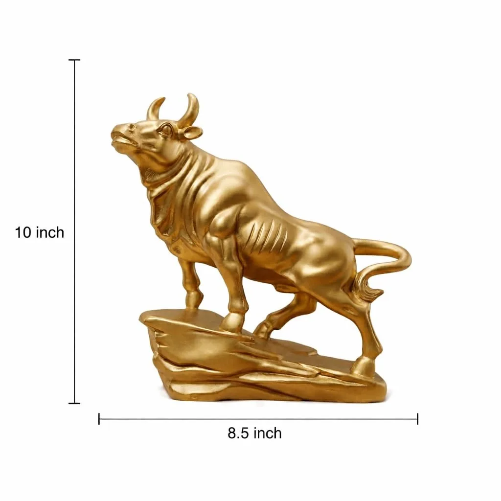 Golden Bull Statue Showpiece view 2