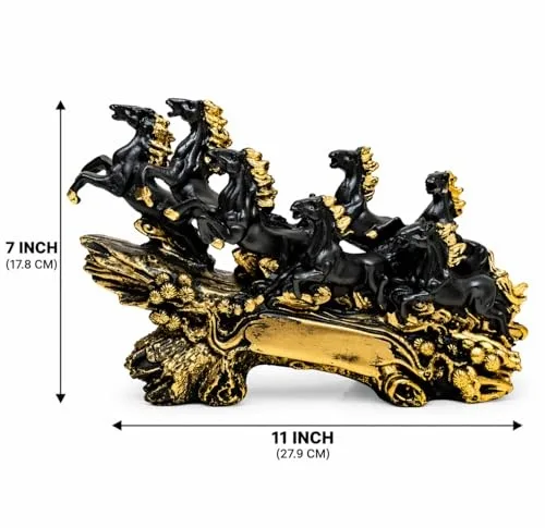 Black & Gold Running Horse Showpiece view 4