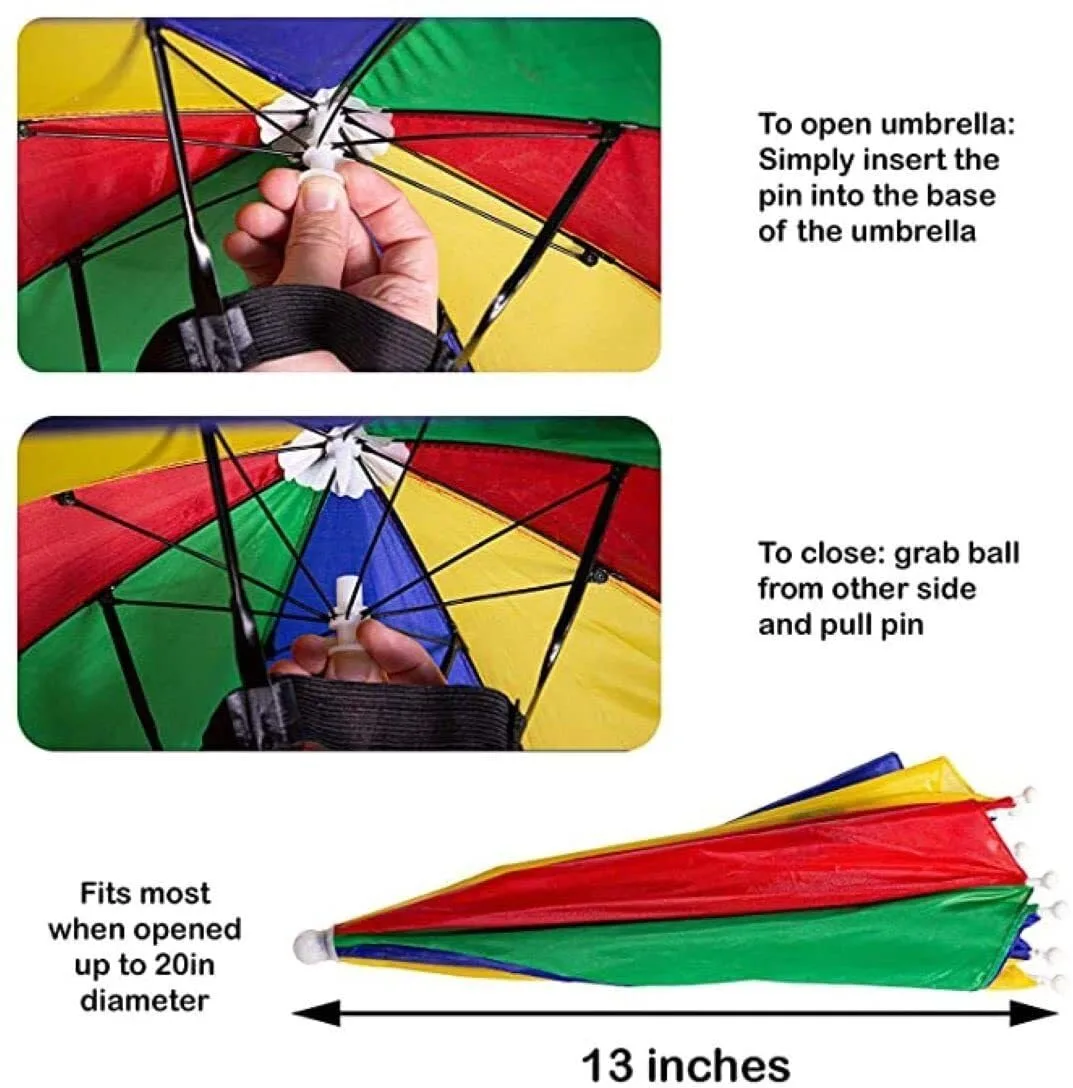 Ahina Adjustable Head Umbrella – UV Protection Hat for Gardening, Camping & Travel- Pack of 2 view 3