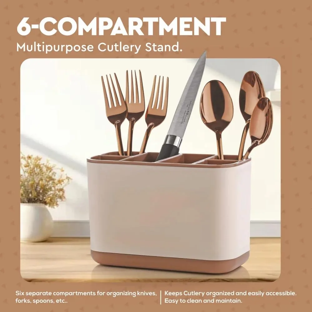 Ahina Multi-Purpose Organiser Holder for Toothbrush, Makeup Brushes and Cutlery, Multi-Compartment,Random Color Will be Sent Pack of 1 view 2