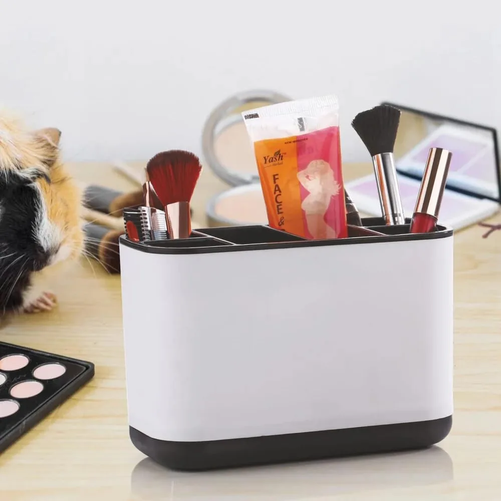 Ahina Multi-Purpose Organiser Holder for Toothbrush, Makeup Brushes and Cutlery, Multi-Compartment,Random Color Will be Sent Pack of 1 view 3