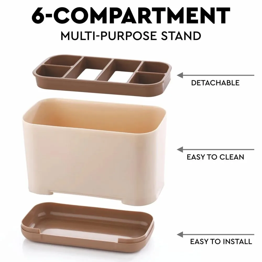 Ahina Multi-Purpose Organiser Holder for Toothbrush, Makeup Brushes and Cutlery, Multi-Compartment,Random Color Will be Sent Pack of 1 view 8