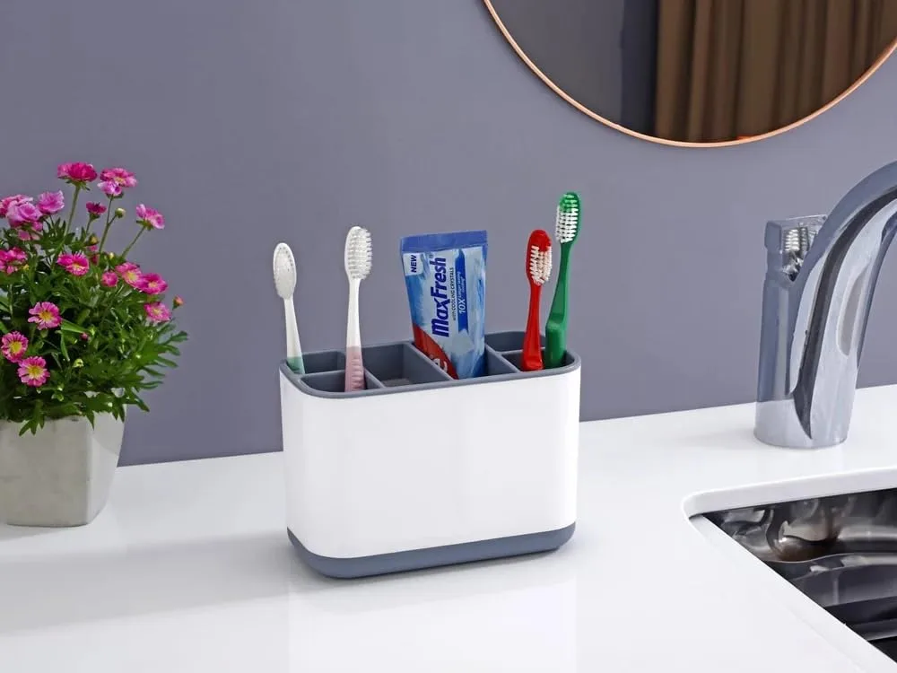 Ahina Multi-Purpose Organiser Holder for Toothbrush, Makeup Brushes and Cutlery, Multi-Compartment,Random Color Will be Sent Pack of 1 view 4