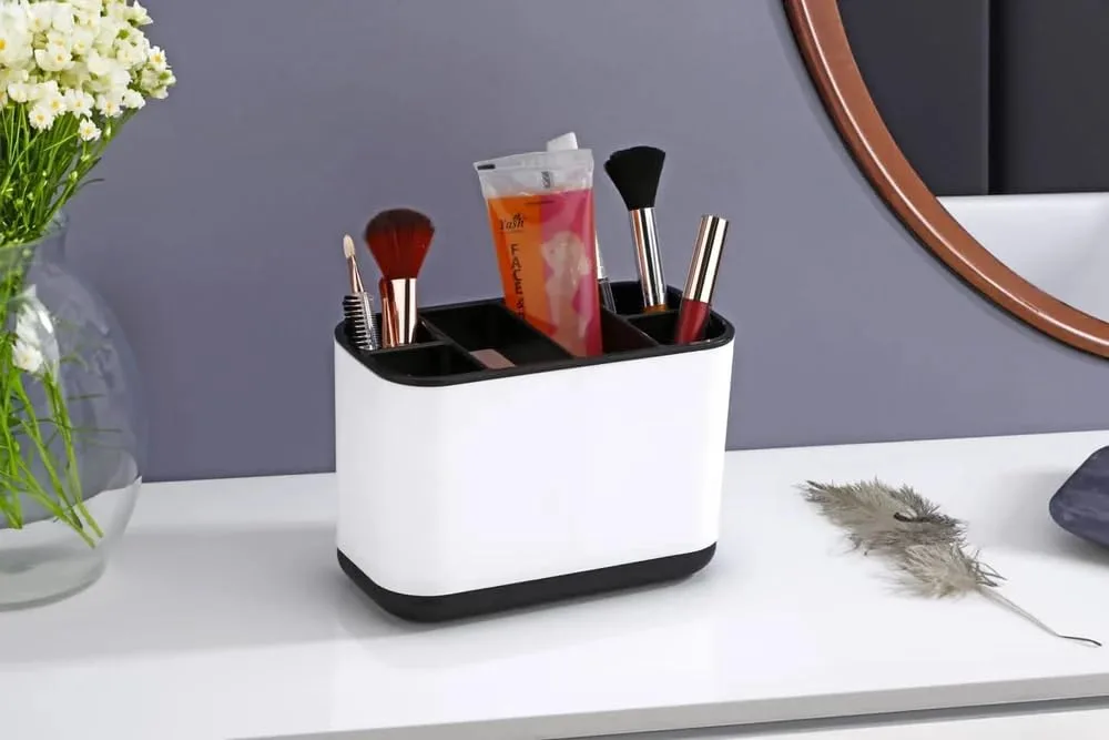Ahina Multi-Purpose Organiser Holder for Toothbrush, Makeup Brushes and Cutlery, Multi-Compartment,Random Color Will be Sent Pack of 1 view 5