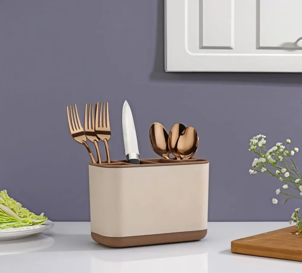 Ahina Multi-Purpose Organiser Holder for Toothbrush, Makeup Brushes and Cutlery, Multi-Compartment,Random Color Will be Sent Pack of 1 view 6