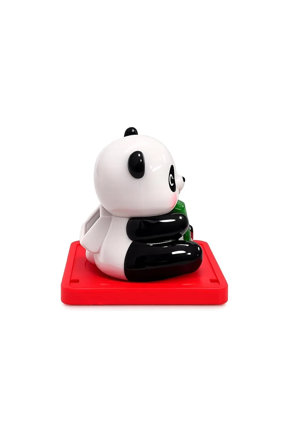 Ahina Solar Powered Lucky Waving Panda Figurine, Black and White, with Red Base, 6.35 x 3.81 cm view 5
