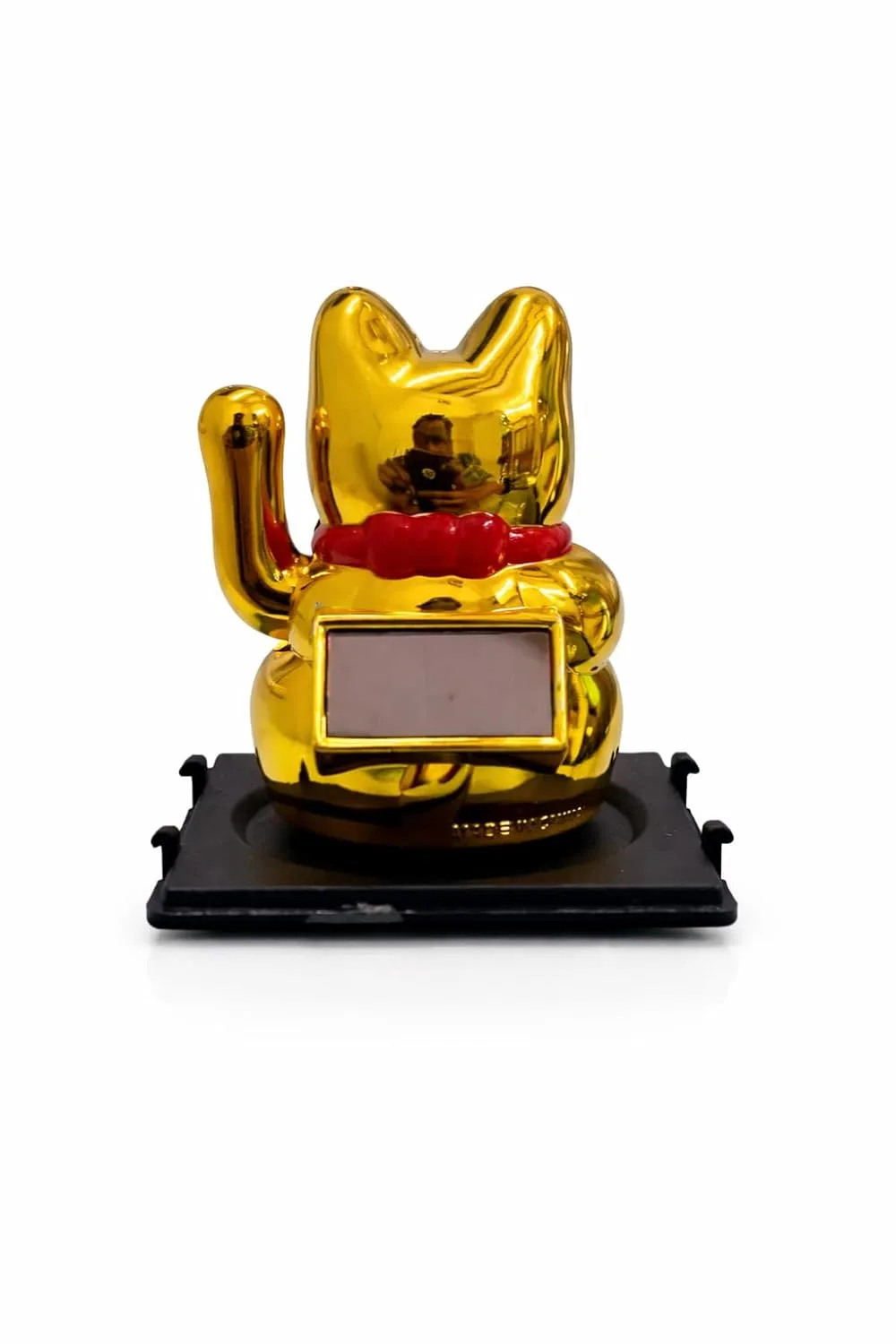 Ahina Maneki Neko Waving Cat Perfect for Home & Office Decor Solar Powered Operated Feng Shui Lucky Cat – Waving Maneki Neko Figurine for Wealth & Prosperity (Gold)- 2 inches in Size view 3