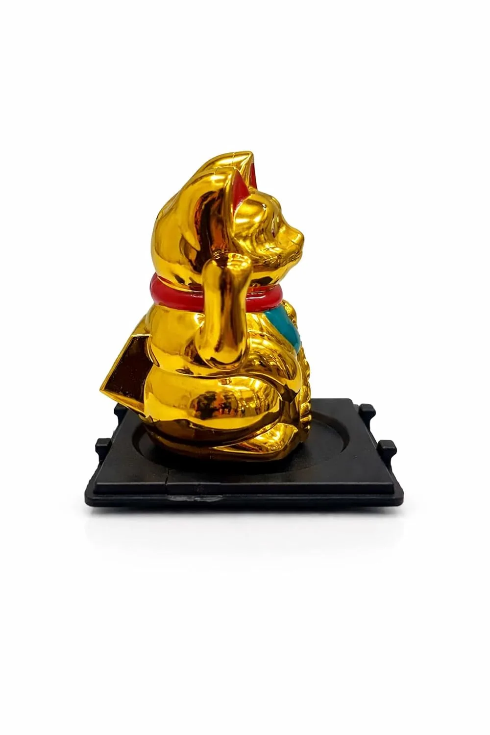 Ahina Maneki Neko Waving Cat Perfect for Home & Office Decor Solar Powered Operated Feng Shui Lucky Cat – Waving Maneki Neko Figurine for Wealth & Prosperity (Gold)- 2 inches in Size view 4