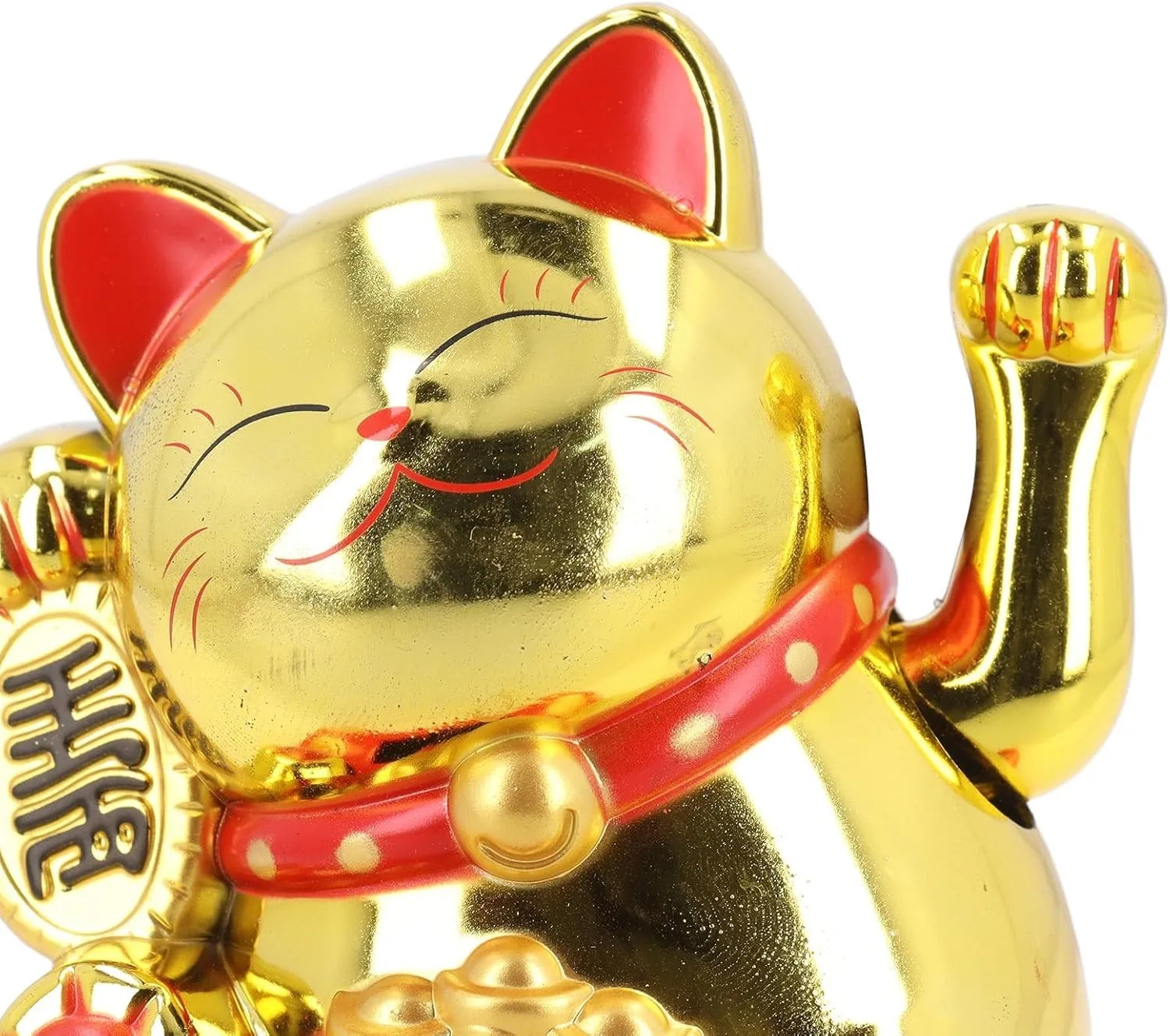 Ahina Lucky Cat Waving Arm – Traditional Chinese Feng Shui Maneki Neko, for Car, Business Premises, Offices, and House – an Auspicious Charm for Good Fortune and Luck(Gold) view 8