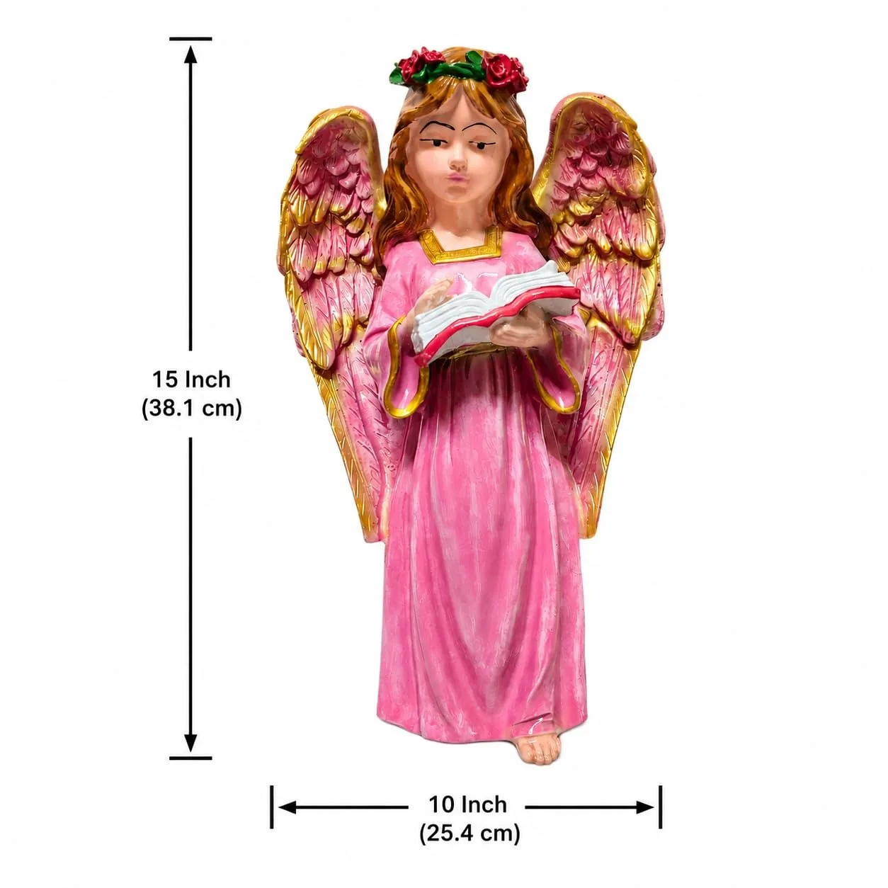 Angel Reading Book Statue for Home Decor view 2