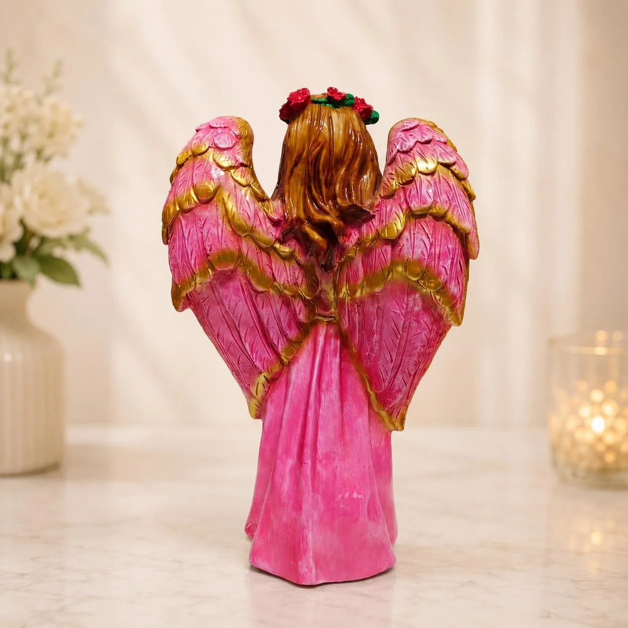 Angel Reading Book Statue for Home Decor view 3