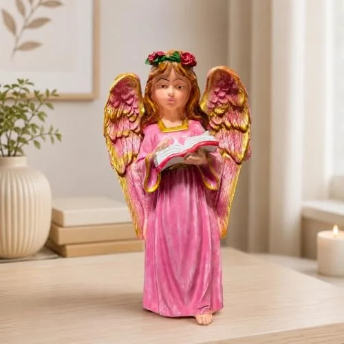 Angel Reading Book Statue for Home Decor view 4