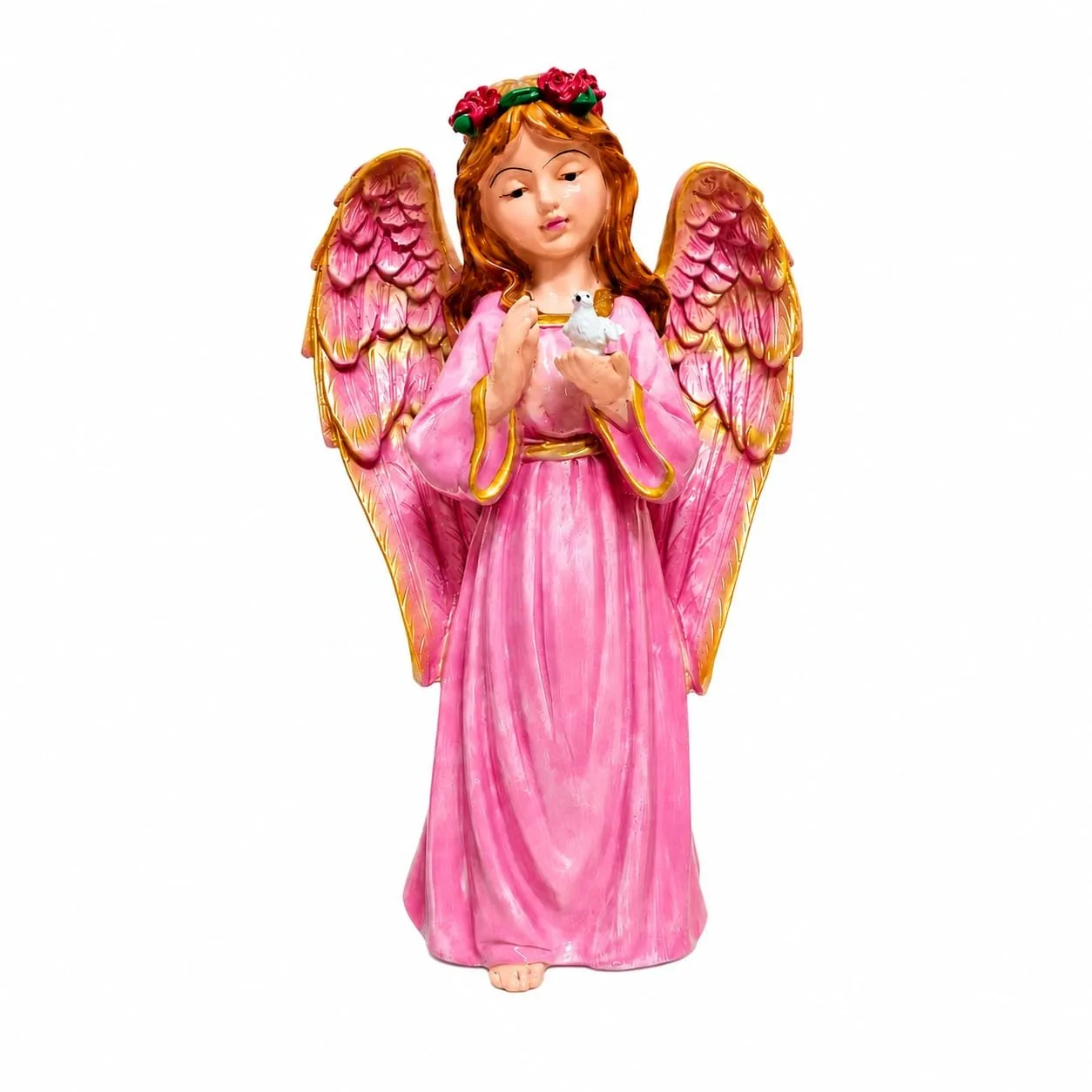 Pink Angel Showpiece for Home Decor with Dove Bird view 3