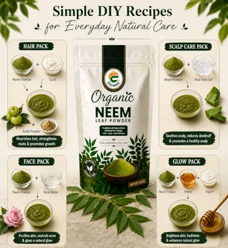 Elowell Neem Powder 200 g | 100% Pure Neem Leaf Powder | For Face Pack, Skin Care, Hair Care and Ayurvedic Use view 5