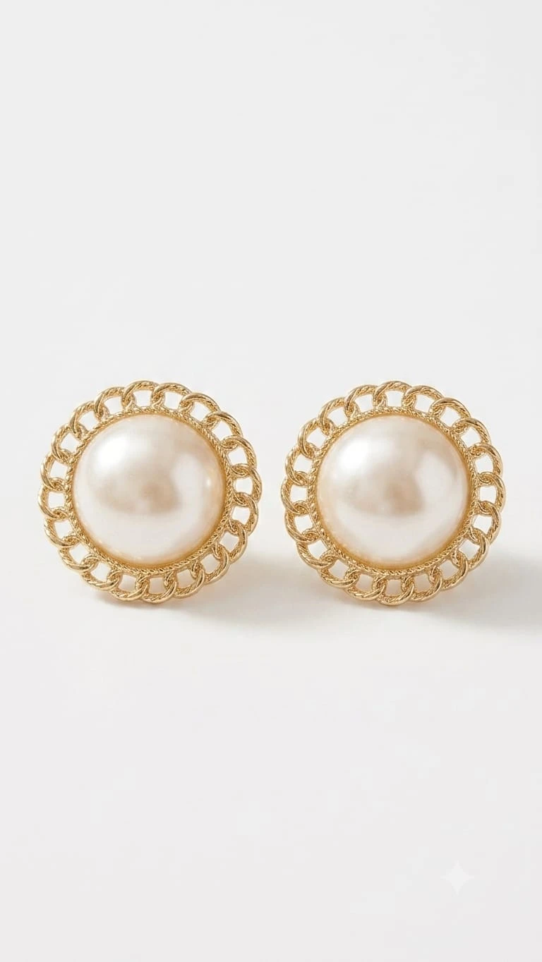 Gold-Toned Pearl Bow Drop Earrings for Women, Heart Crystal Party Wear Earrings view 3