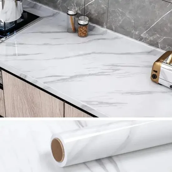 Self Adhesive 100 cm Wall Sticker (Glossy Marble Wallpaper) view 3