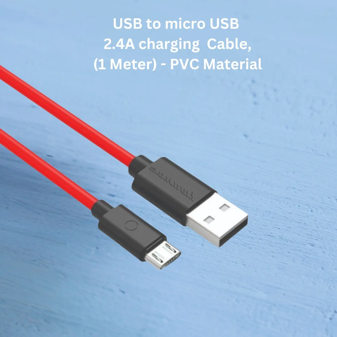 twance NM20R TPE - USB to micro USB charging Cable, 1 Meter Length, Red color view 2