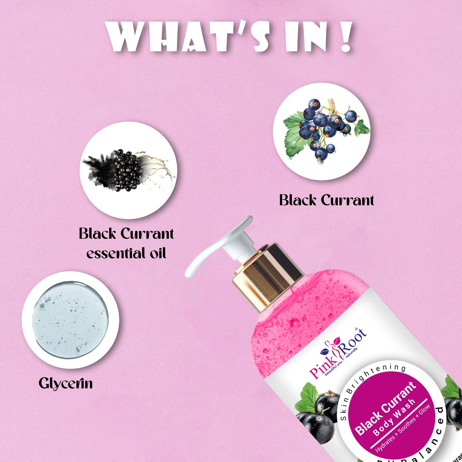 Pink Root Black Currant Body Wash Shower Gel, Body Wash for Women & Men | Moisturised Skin & Radiant Glow, rich aroma refreshes, leaving skin soft view 3