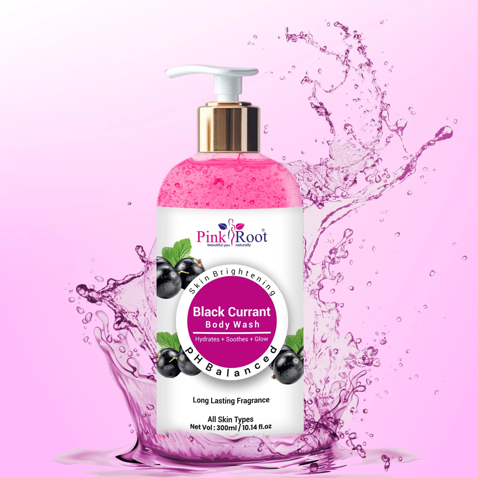 Pink Root Black Currant Body Wash Shower Gel, Body Wash for Women & Men | Moisturised Skin & Radiant Glow, rich aroma refreshes, leaving skin soft view 5