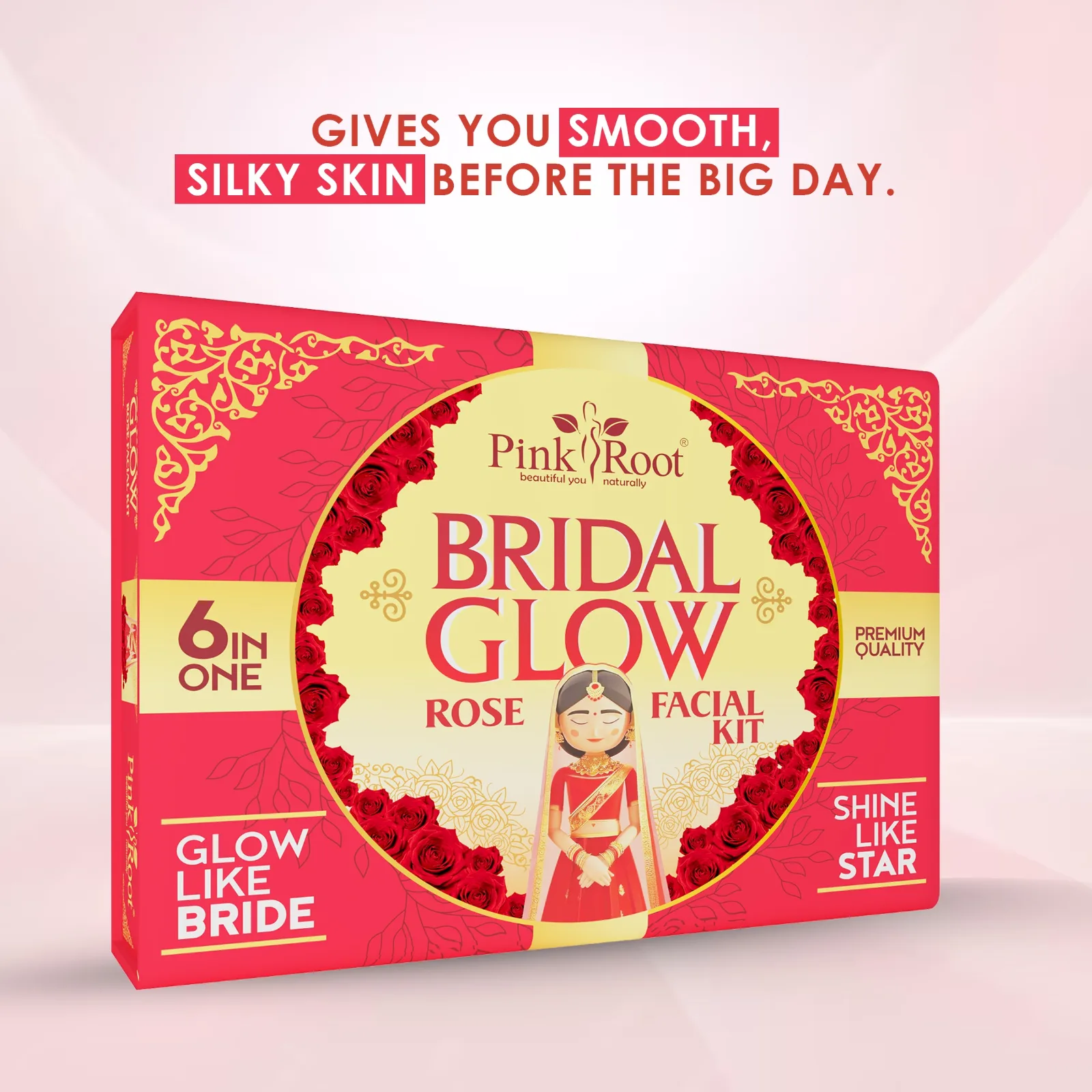 Pink Root Bridal Rose Facial Kit for Women | Glowing & Shining Skin | Enhances Natural Glow | Suitable for All Skin view 3