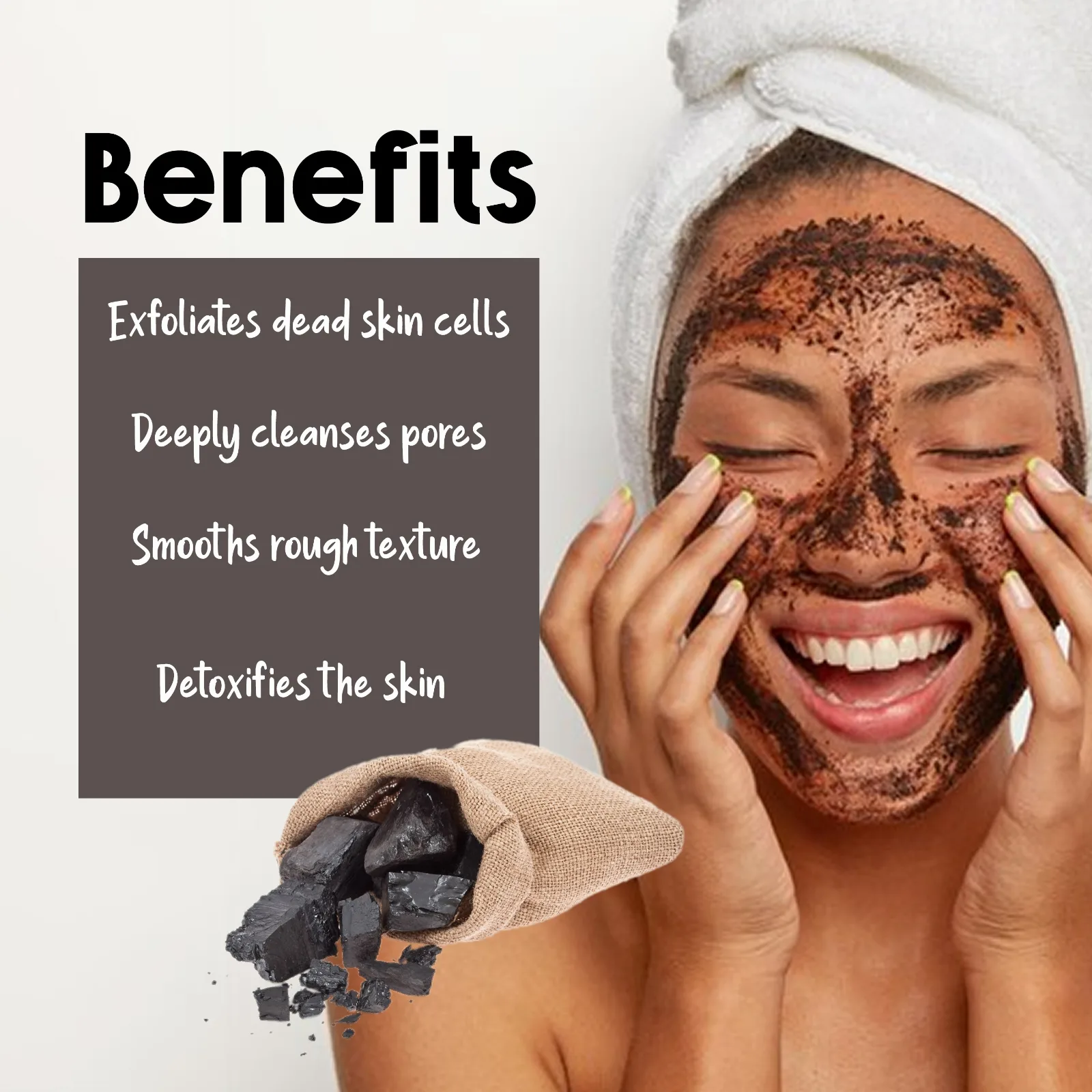 Pink Root Charcoal Scrub Exfoliating-Deep Cleansing Face & Body Scrub For Oily Skin & Normal skin, with Charcoal & Walnut for De Tan, 100ml view 3