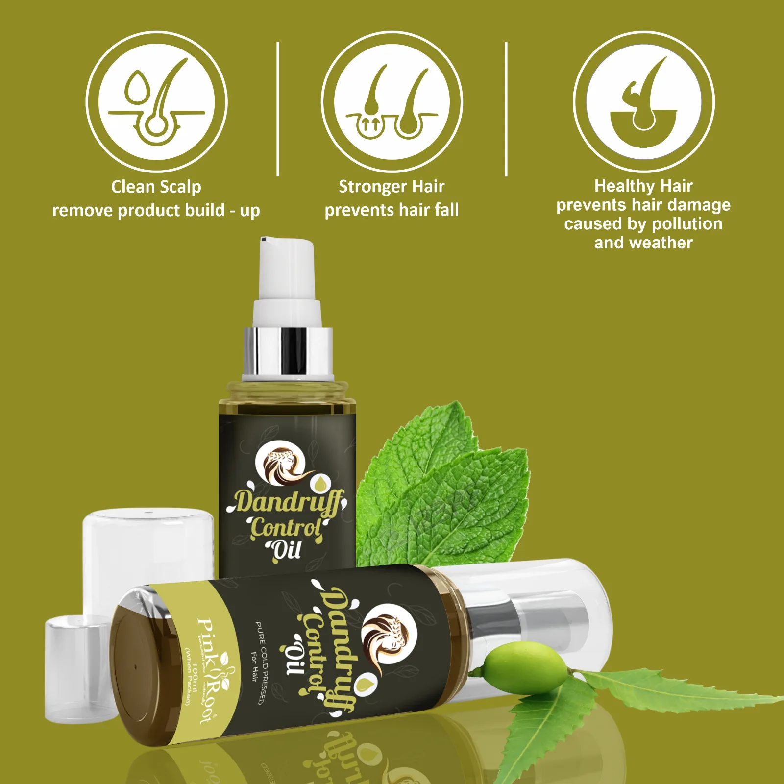 Pink Root Dandruff Control Oil |Dandruff Reduction, Prevents Itching, Scalp Nourishment |Hair Oil 100ml view 3