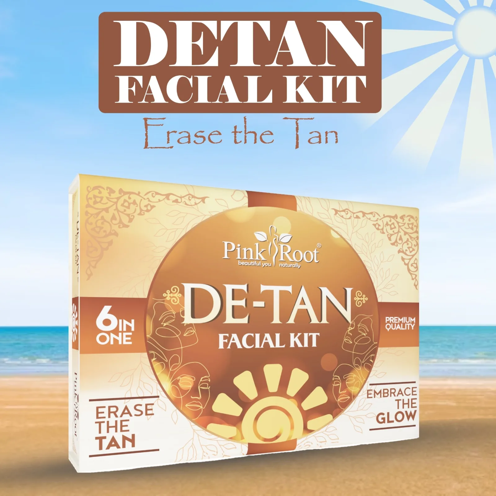 Pink Root Detan Facial Kit 310gm each, for Tan Removal, Skin whitening & Brightening, Removes Dark Spots & acnes view 4