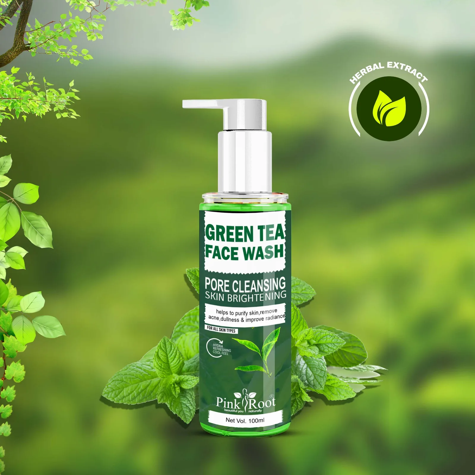 Pink Root Green Tea Pore Cleansing Face Wash 100ml view 4