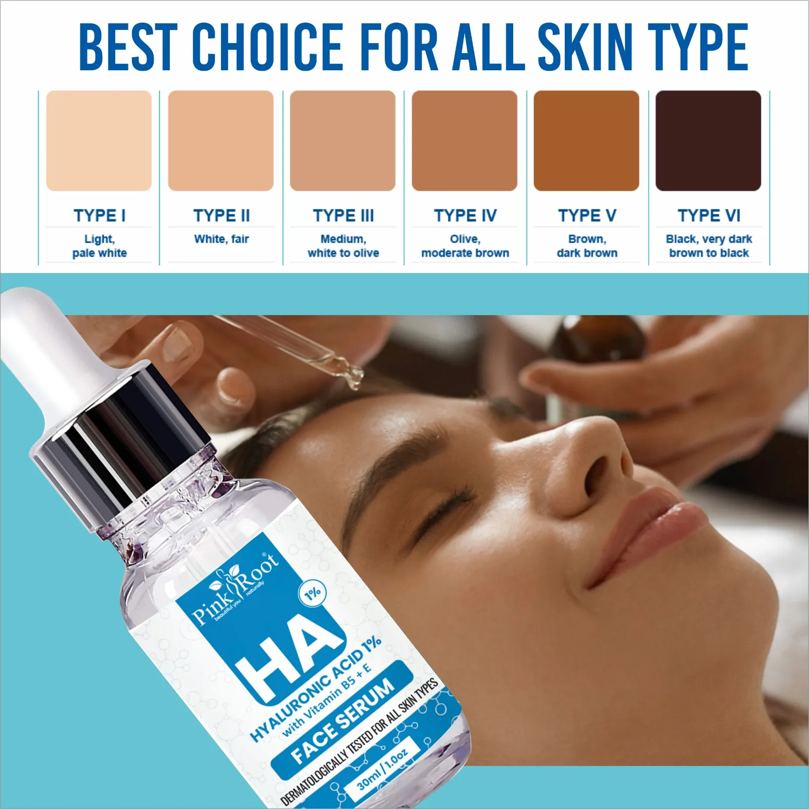 Pink Root Hyaluronic Acid 1% Face Serum Vitamin B5+E|Hydrates Skin, For All Skin, 30ml (30 ml) view 2