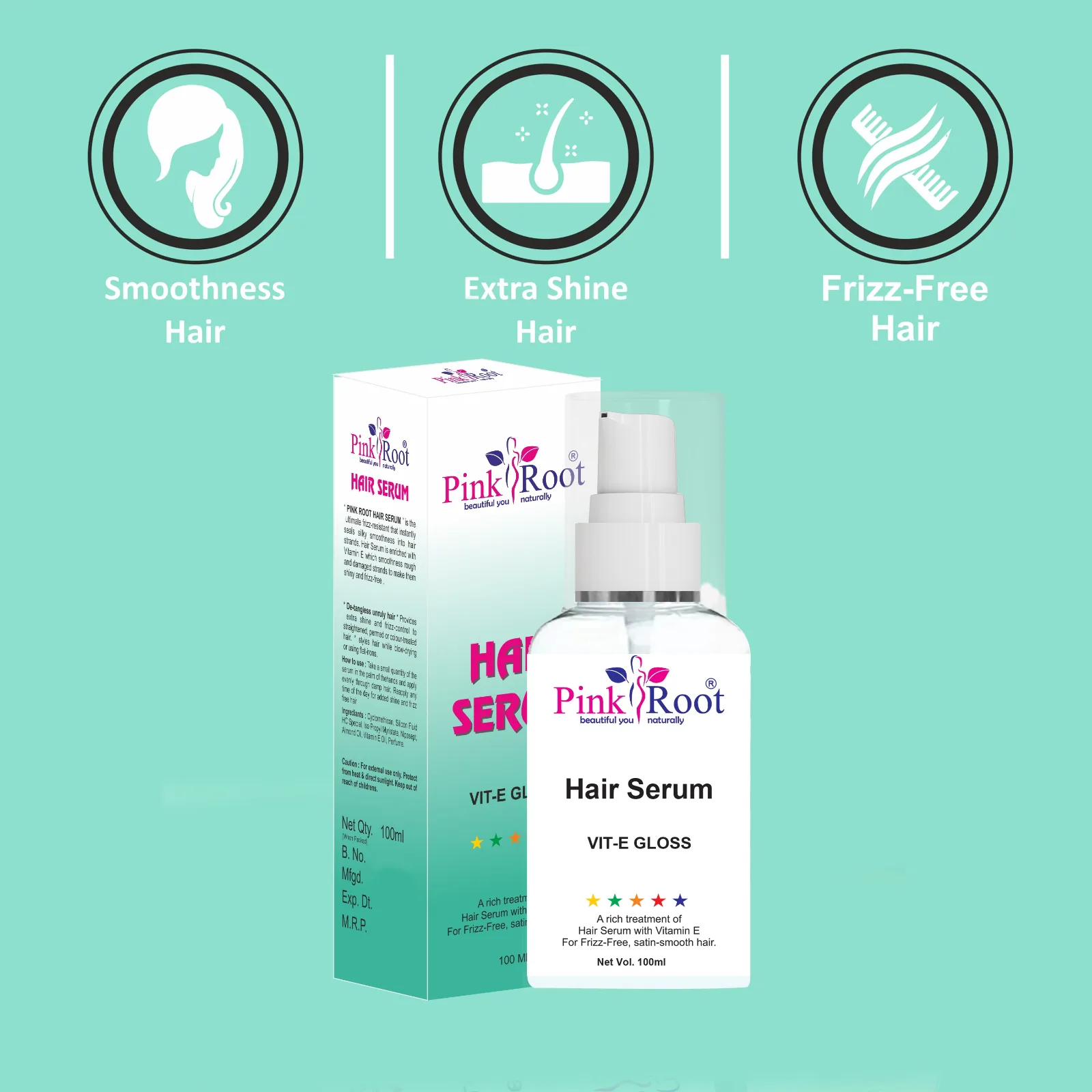 Pink Root Hair Serum 100ml for Smooth, Frizz Free & Glossy Hair view 5