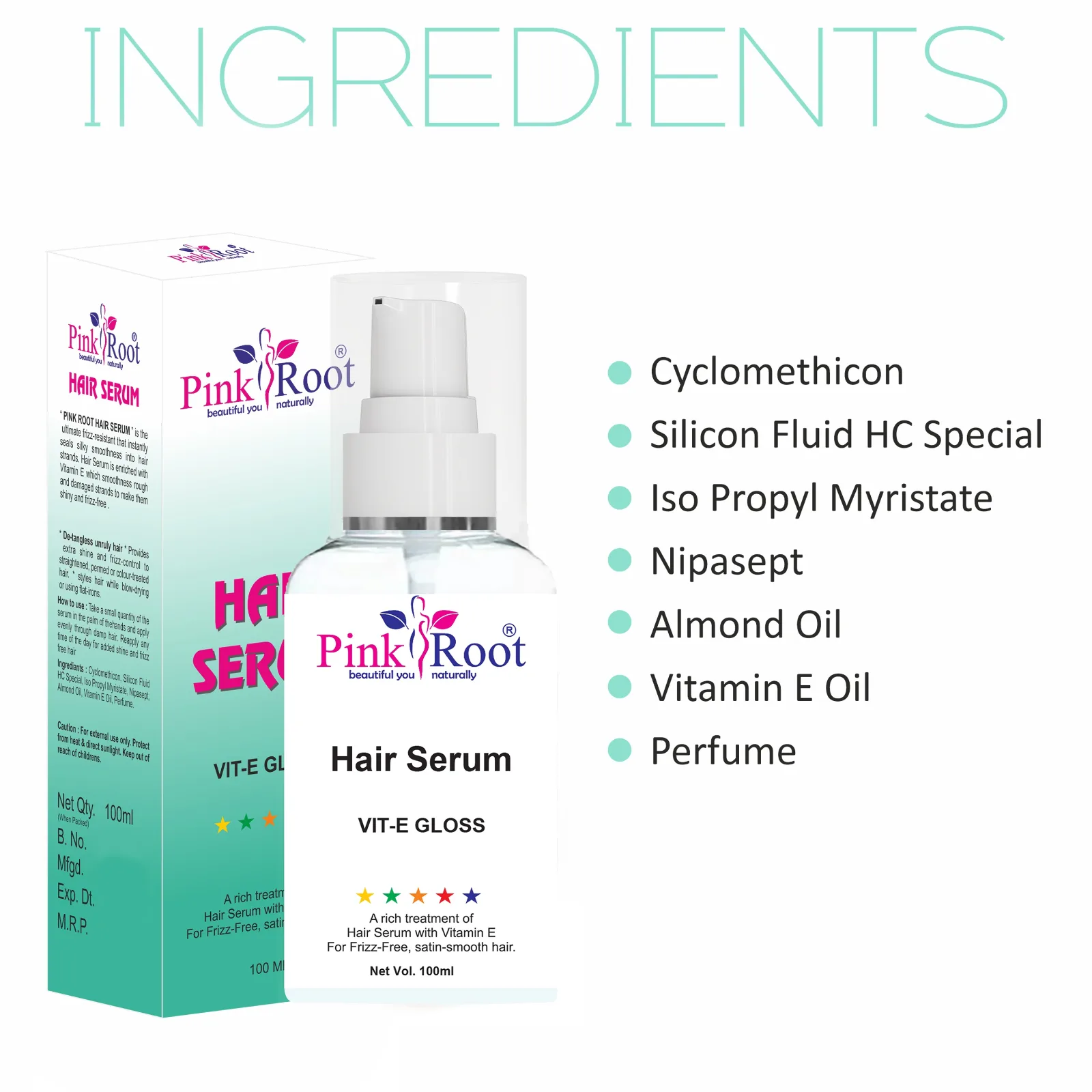 Pink Root Hair Serum 100ml for Smooth, Frizz Free & Glossy Hair view 3