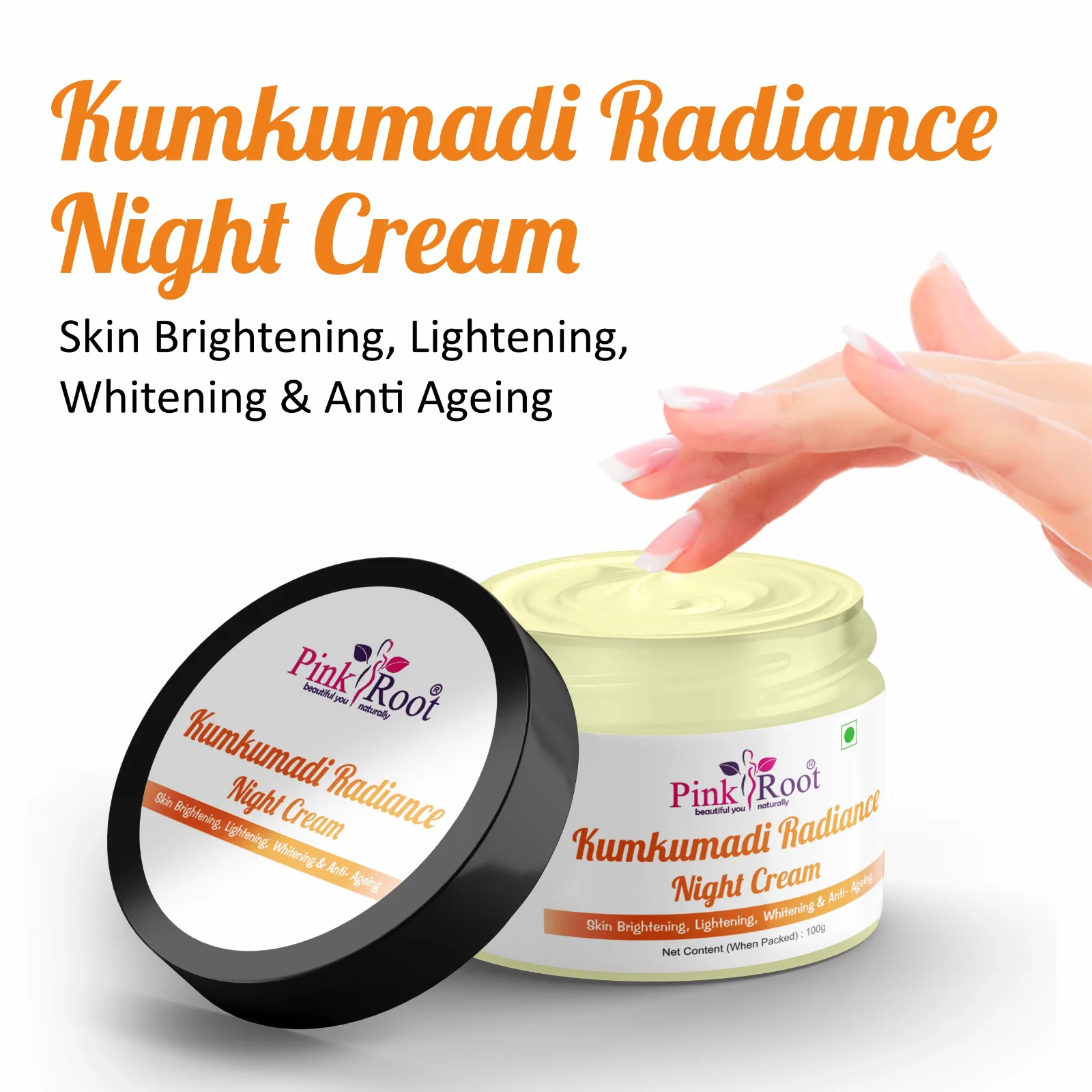 Pink Root Kumkumadi Radiance Night Cream For Improve Skin Texture, Beautiful Skin, Anti Aging 100ml view 3