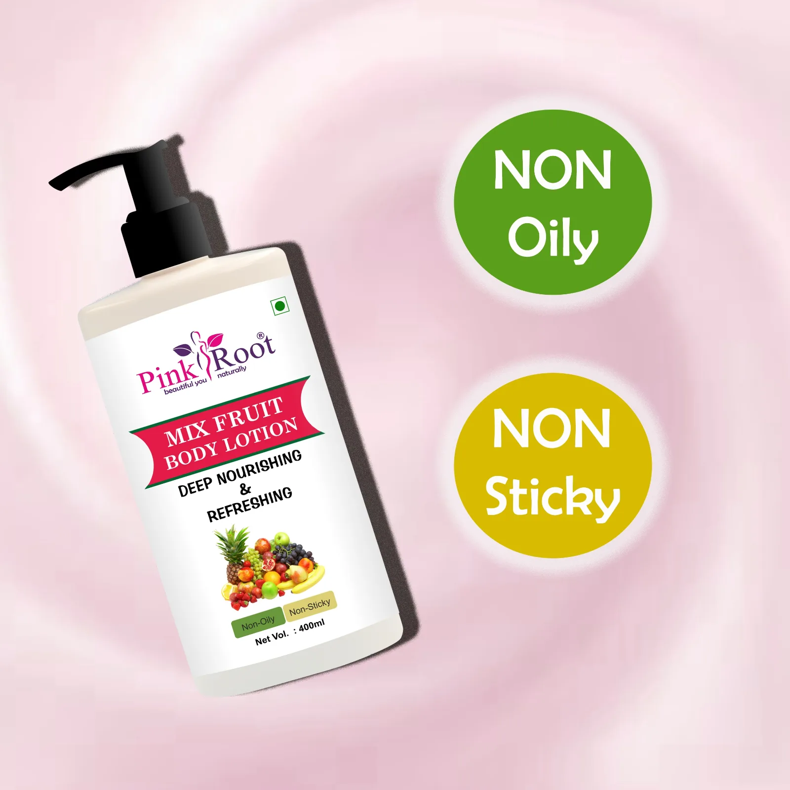Pink Root Mix Fruit Body Lotion - Active Fruit Boosters - moisturize and soften skin leaving no signs of dryness (400ml) view 6